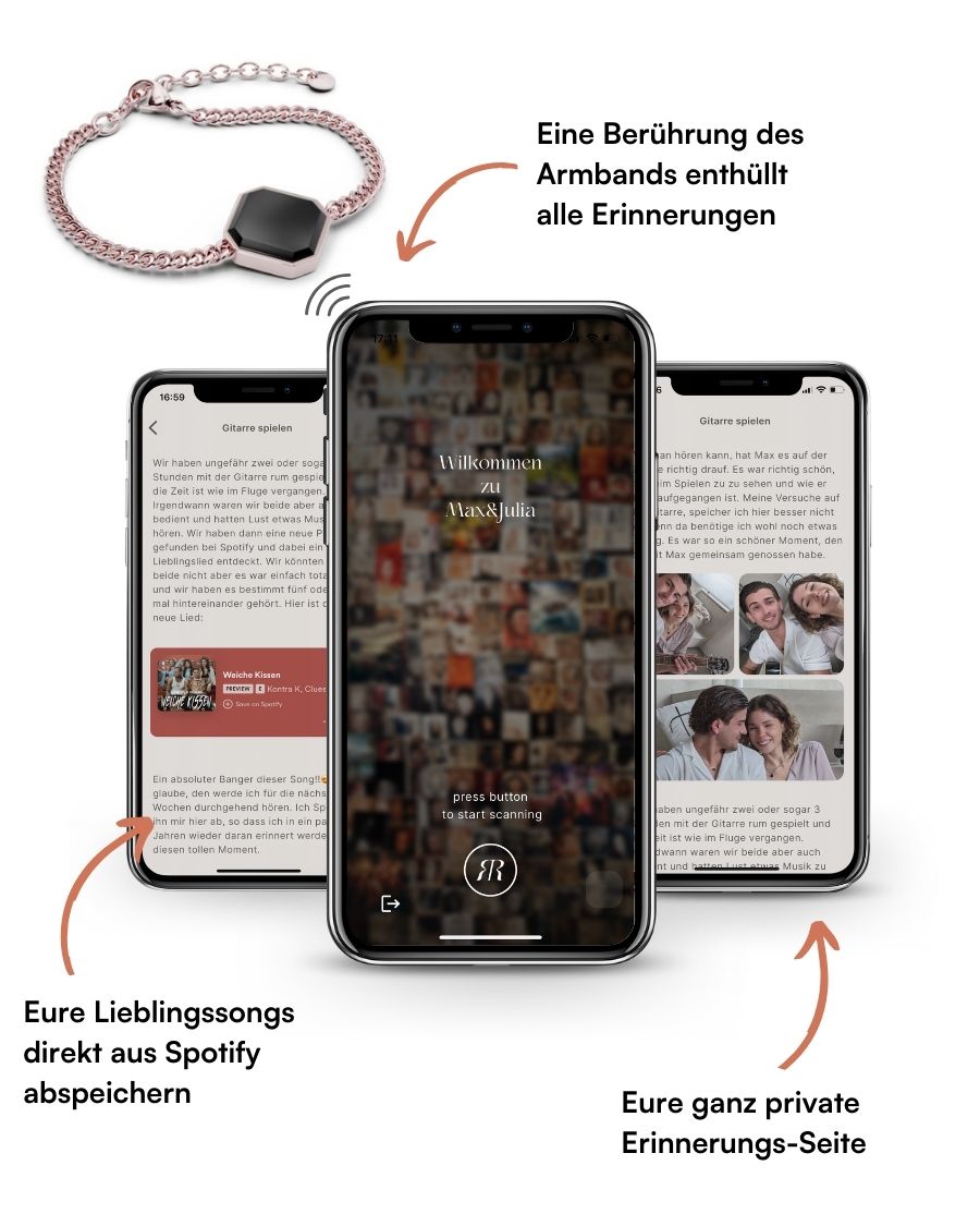 Classic Armband - Onyx - Rosegold - Für Sie