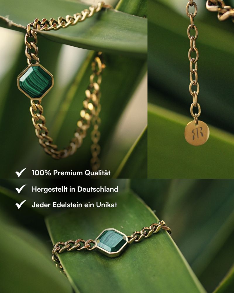 Classic Armband - Malachite - Gold - Für Ihn