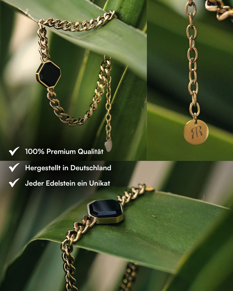 Classic Armband - Onyx - Gold - Für Ihn