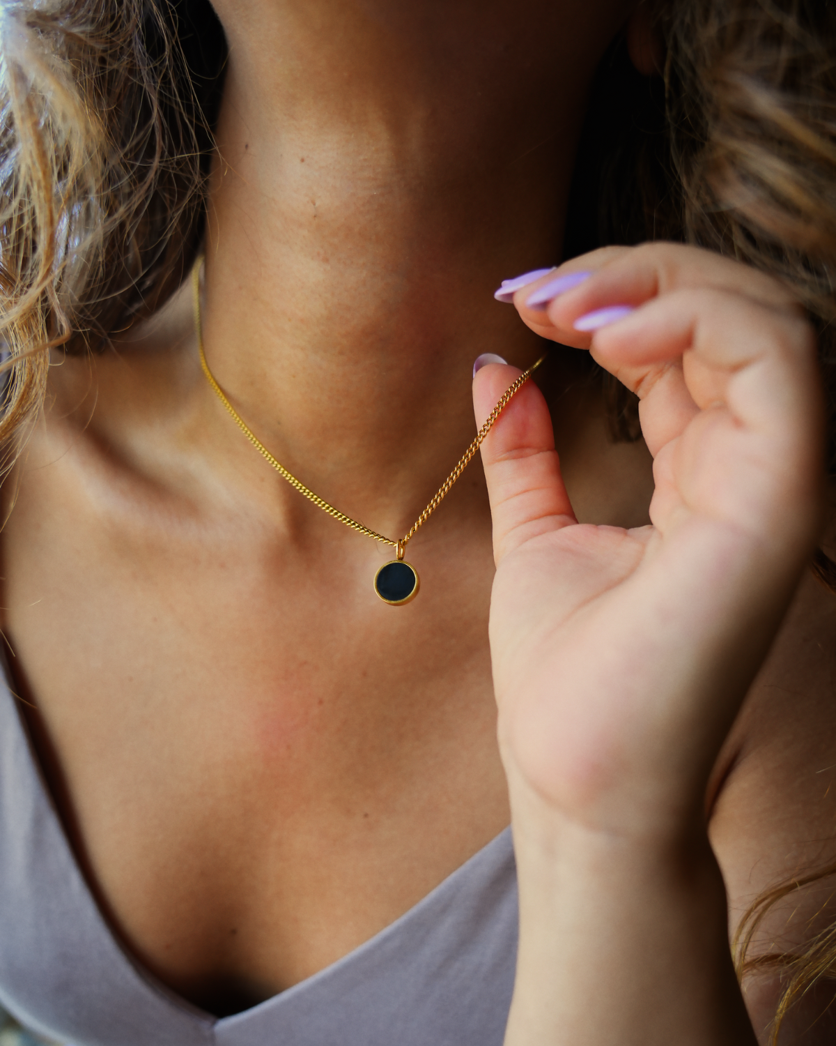 Lightness Halskette - Onyx - Gold - Für Sie