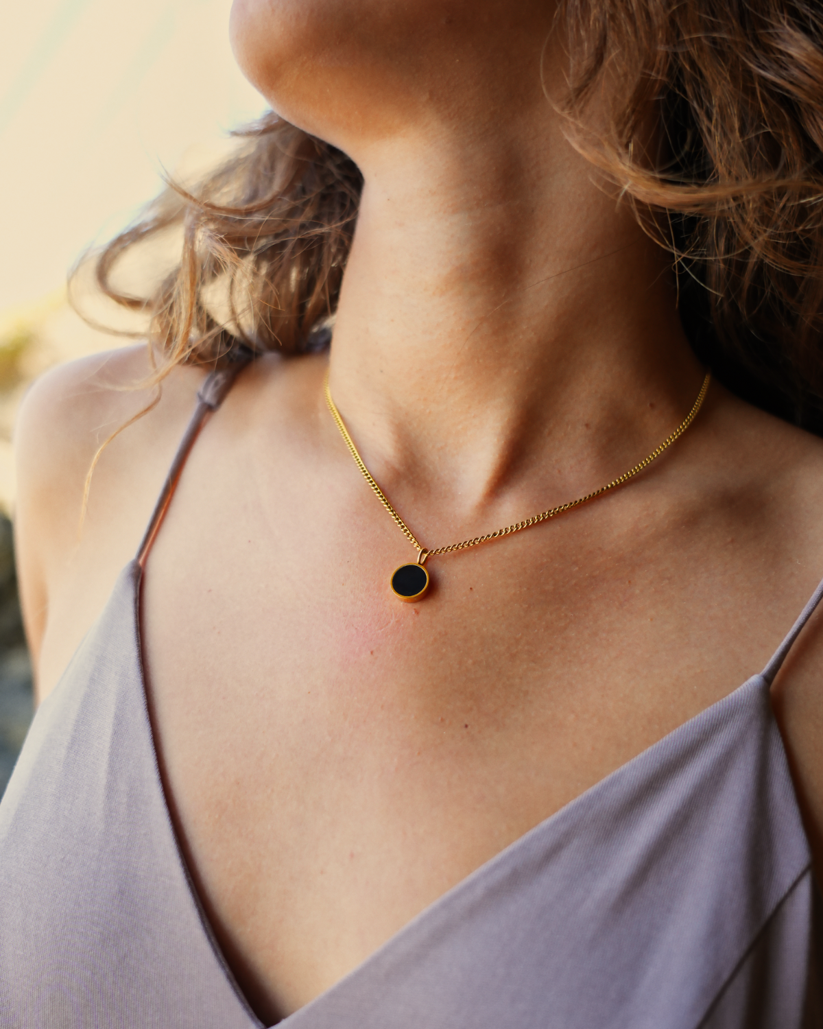 Lightness Halskette - Onyx - Gold - Für Sie