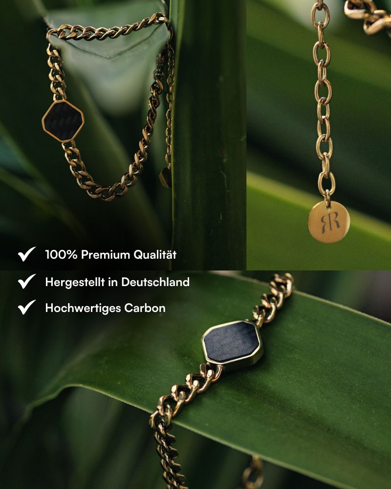 Classic Armband - Carbon - Gold - Für Ihn
