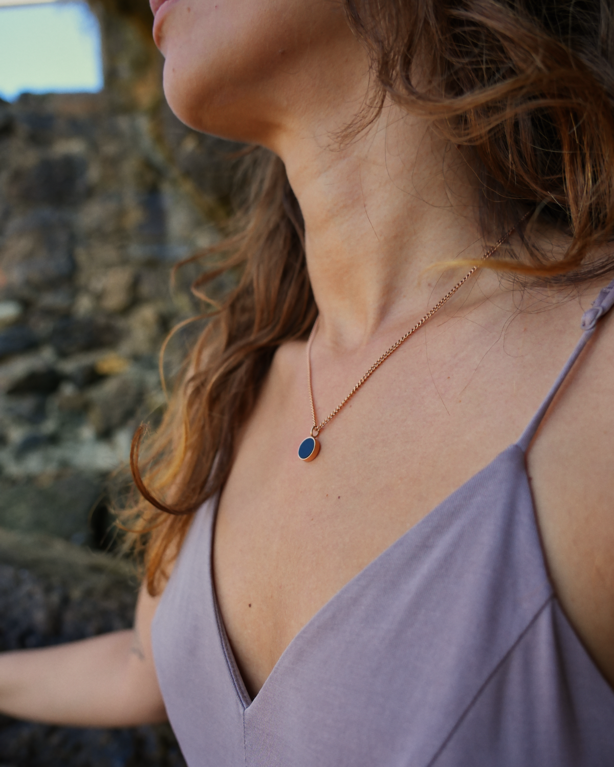 Lightness Halskette - Onyx - Rosegold - Für Sie