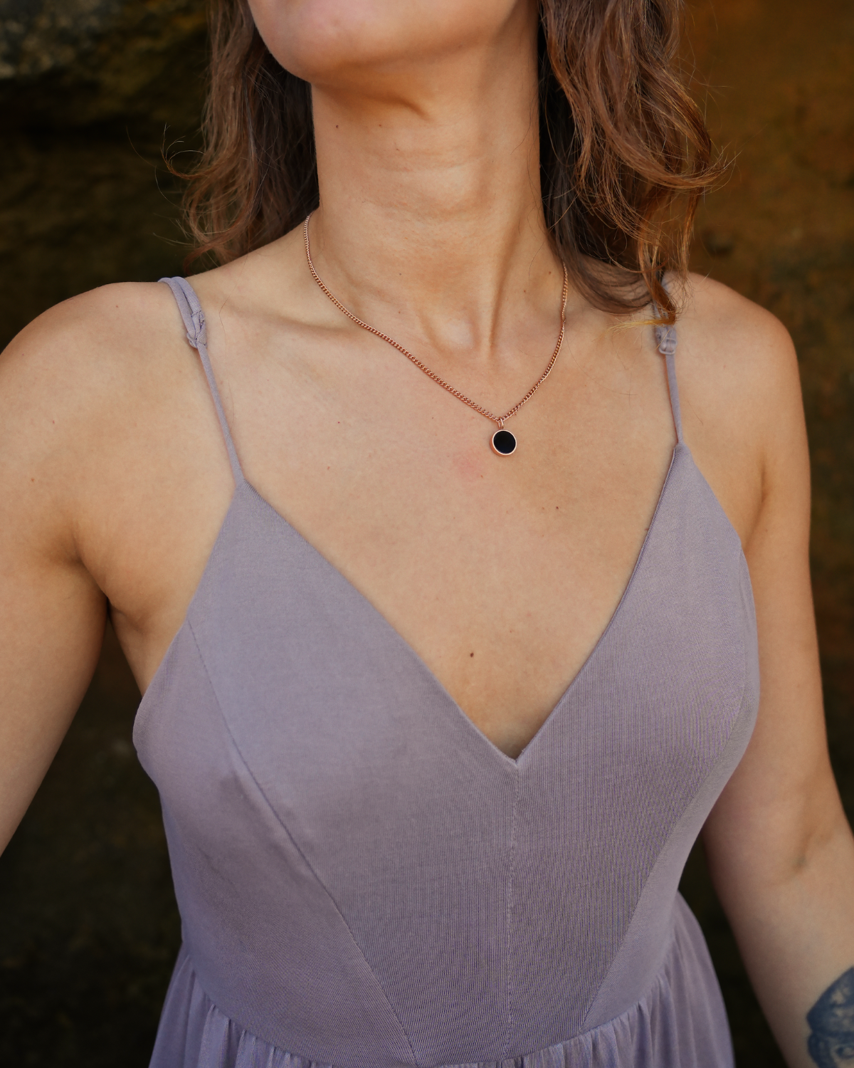 Lightness Halskette - Onyx - Rosegold - Für Sie