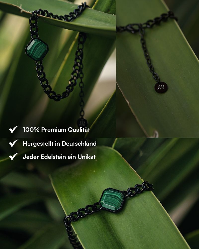 Classic Armband - Malachite - Schwarz - Für Ihn