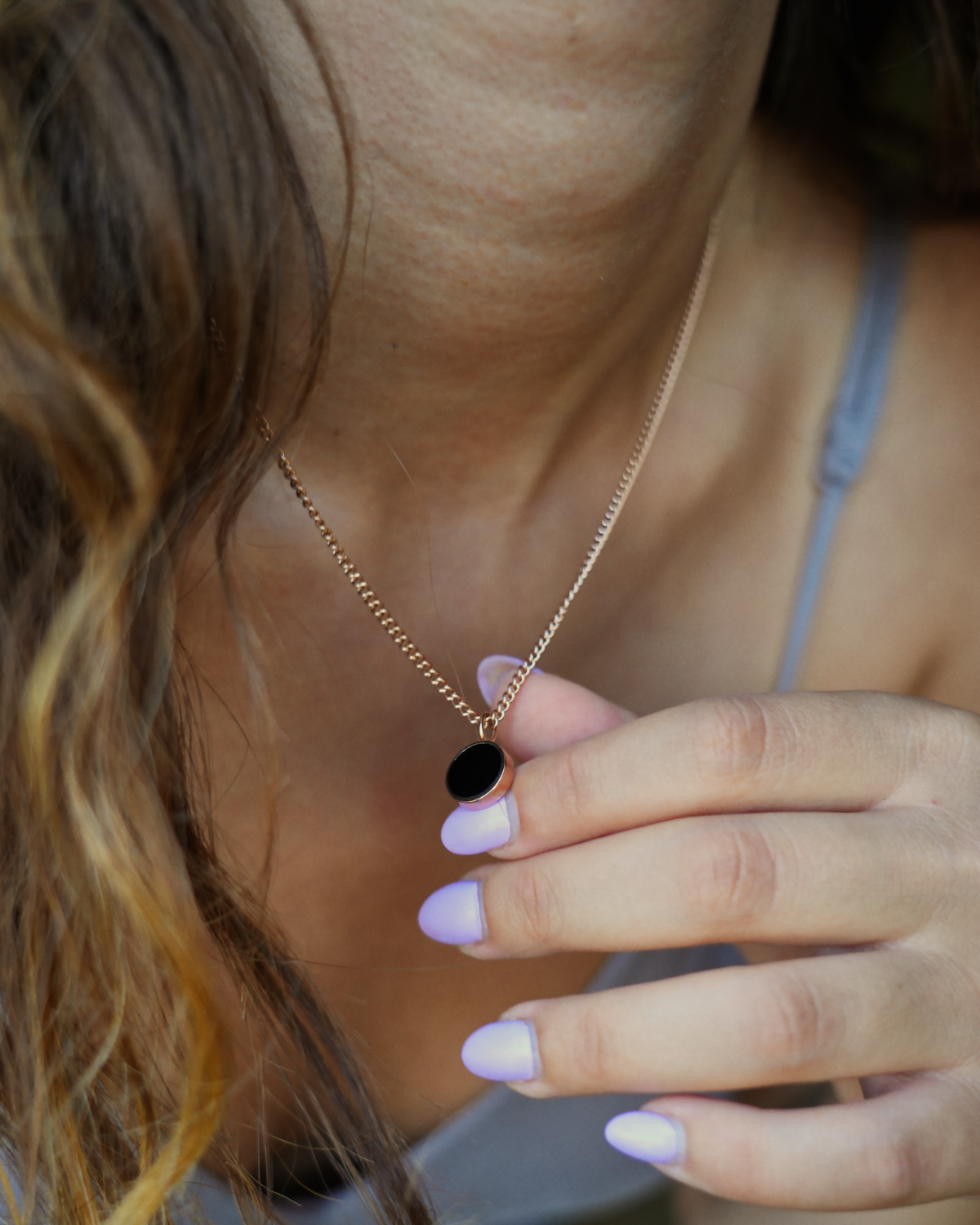 Lightness Halskette - Onyx - Rosegold - Für Sie