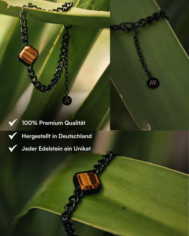 Classic Armband - Tigerauge - Schwarz - Für Ihn