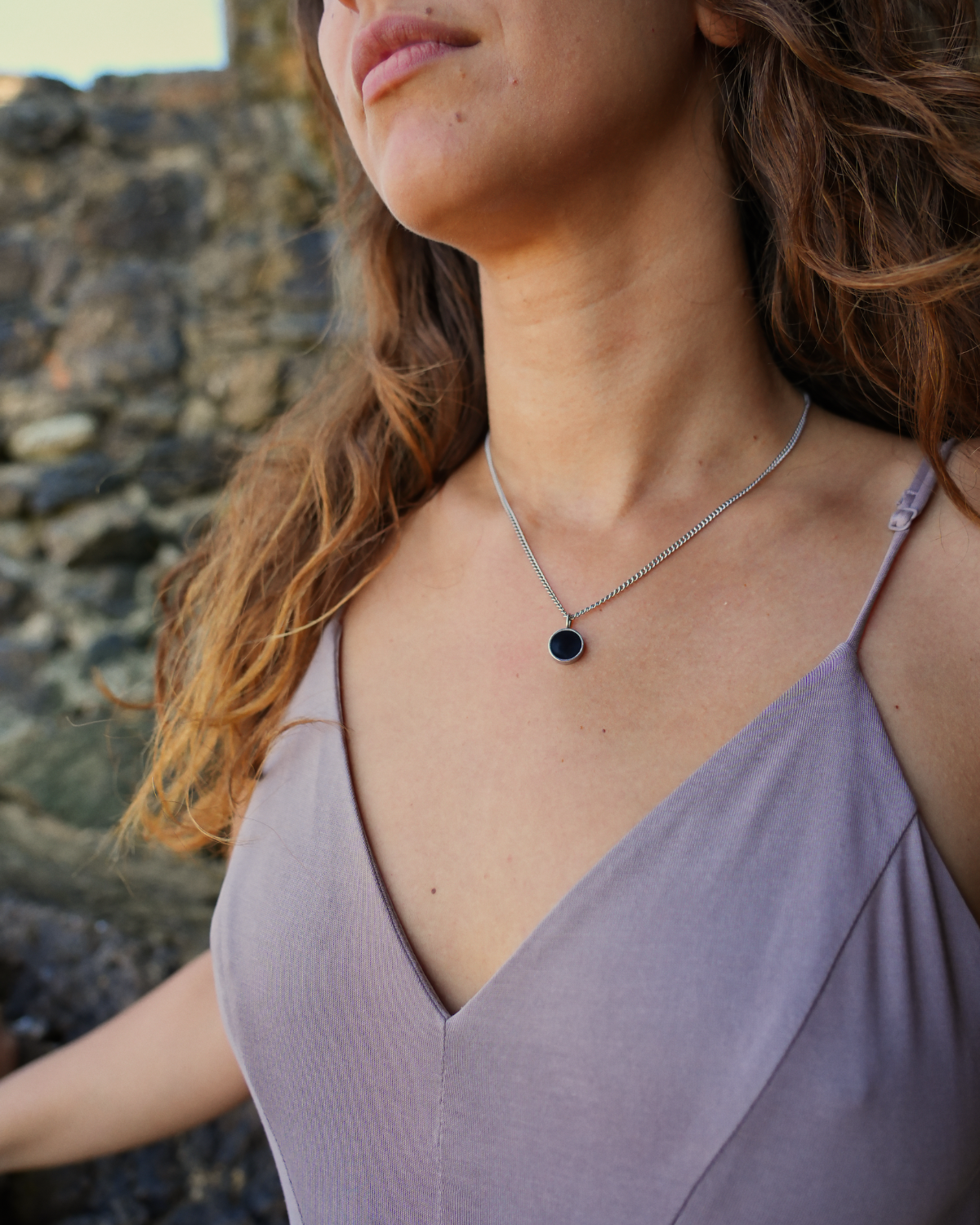 Lightness Halskette - Onyx - Silber - Für Sie