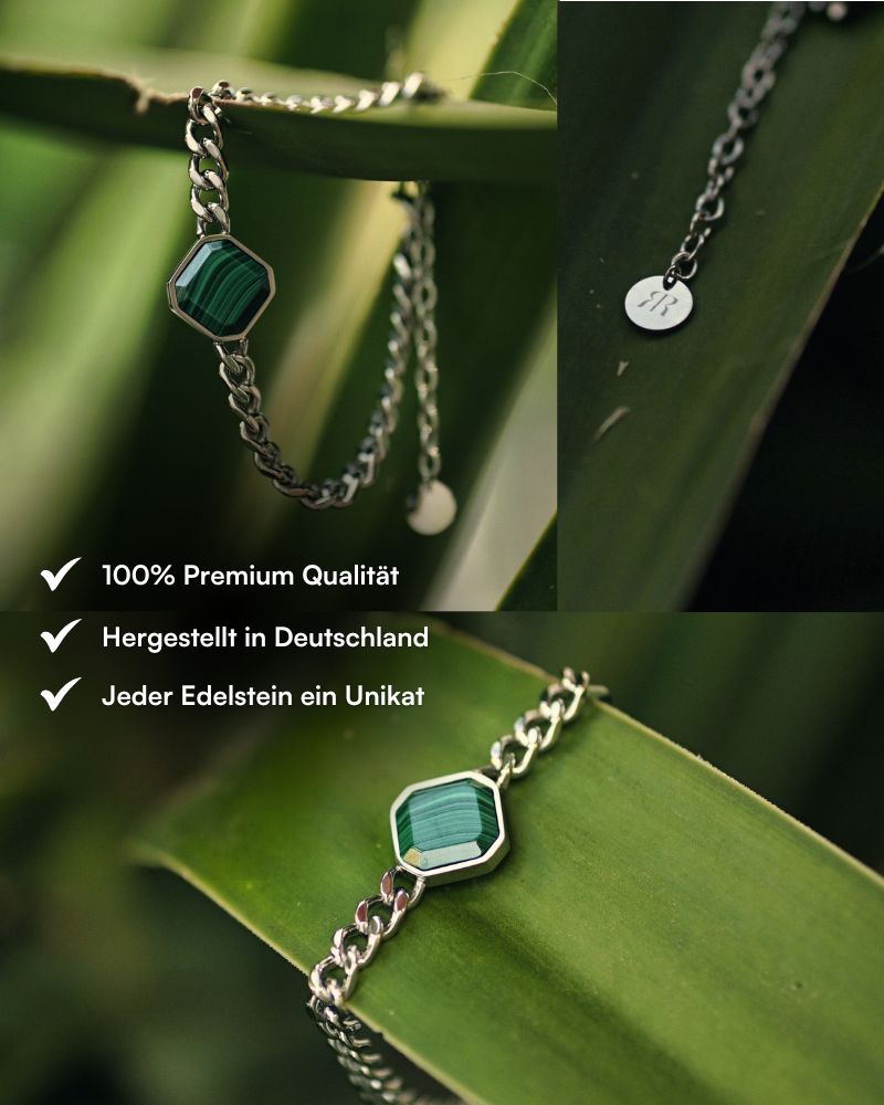 Classic Armband - Malachite - Silber - Für Ihn