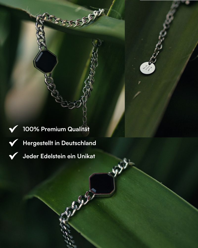 Classic Armband - Onyx - Silber - Für Ihn