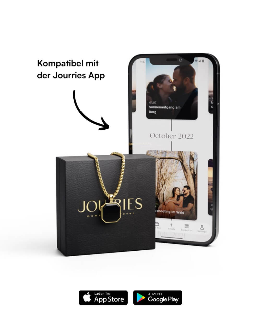Classic Halskette - Onyx - Gold - Für Ihn