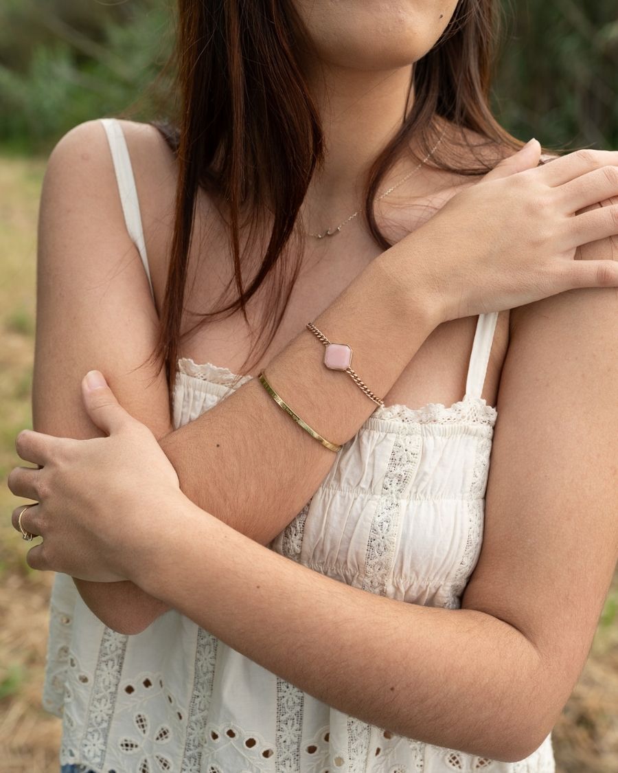 Classic Armband - Pink Jasper - Rosegold - Für Sie