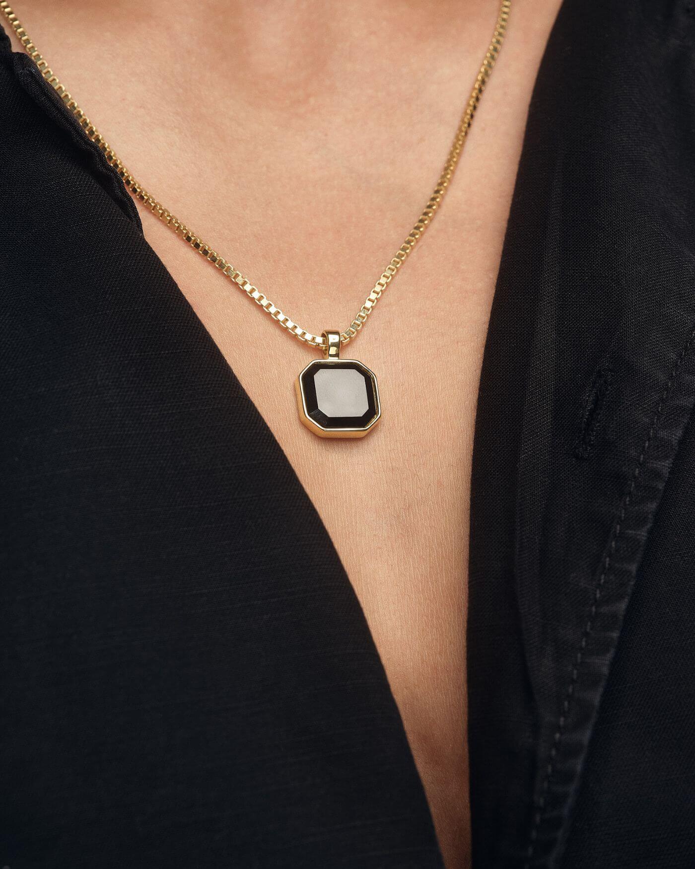 Classic Halskette - Onyx - Gold - Für Ihn