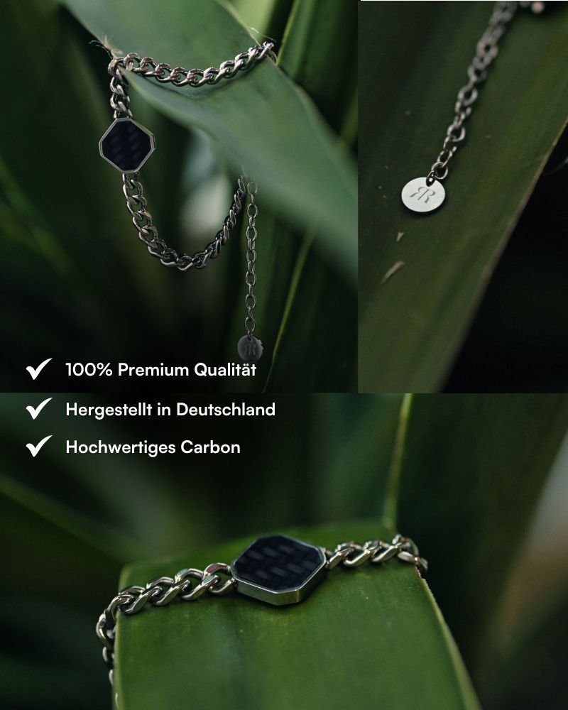 Classic Armband - Carbon - Silber - Für Ihn