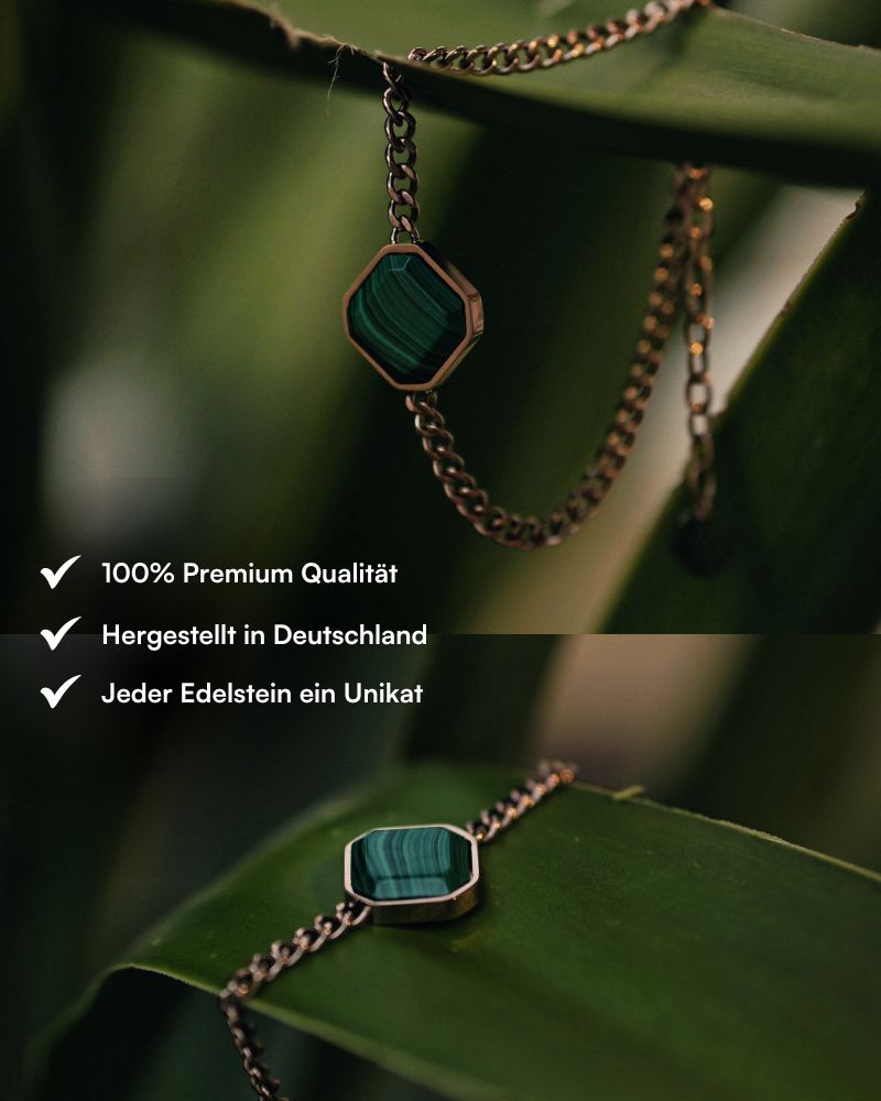 Classic Armband - Malachite - Rosegold - Für Sie
