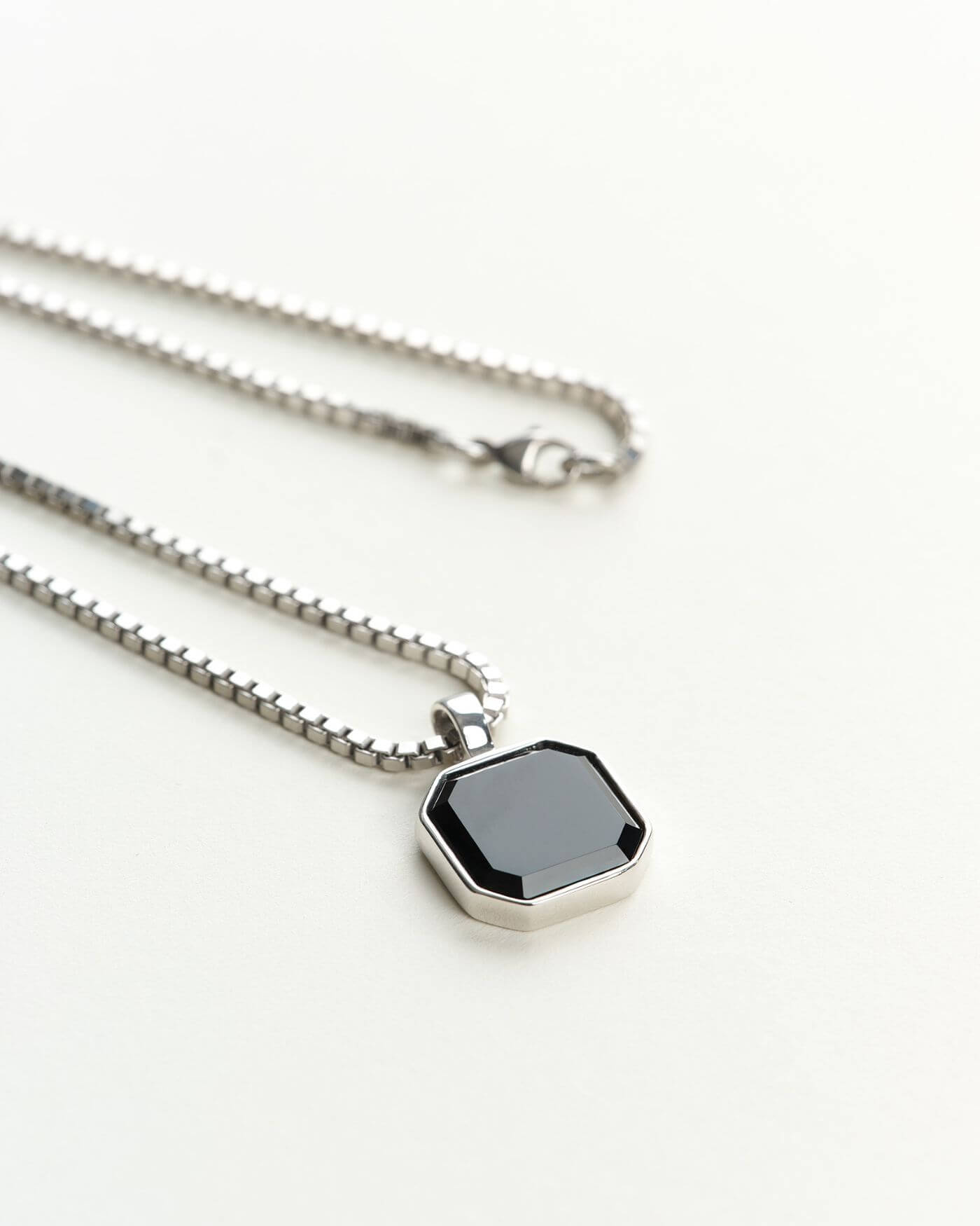 Classic Halskette - Onyx - Silber - Für Ihn