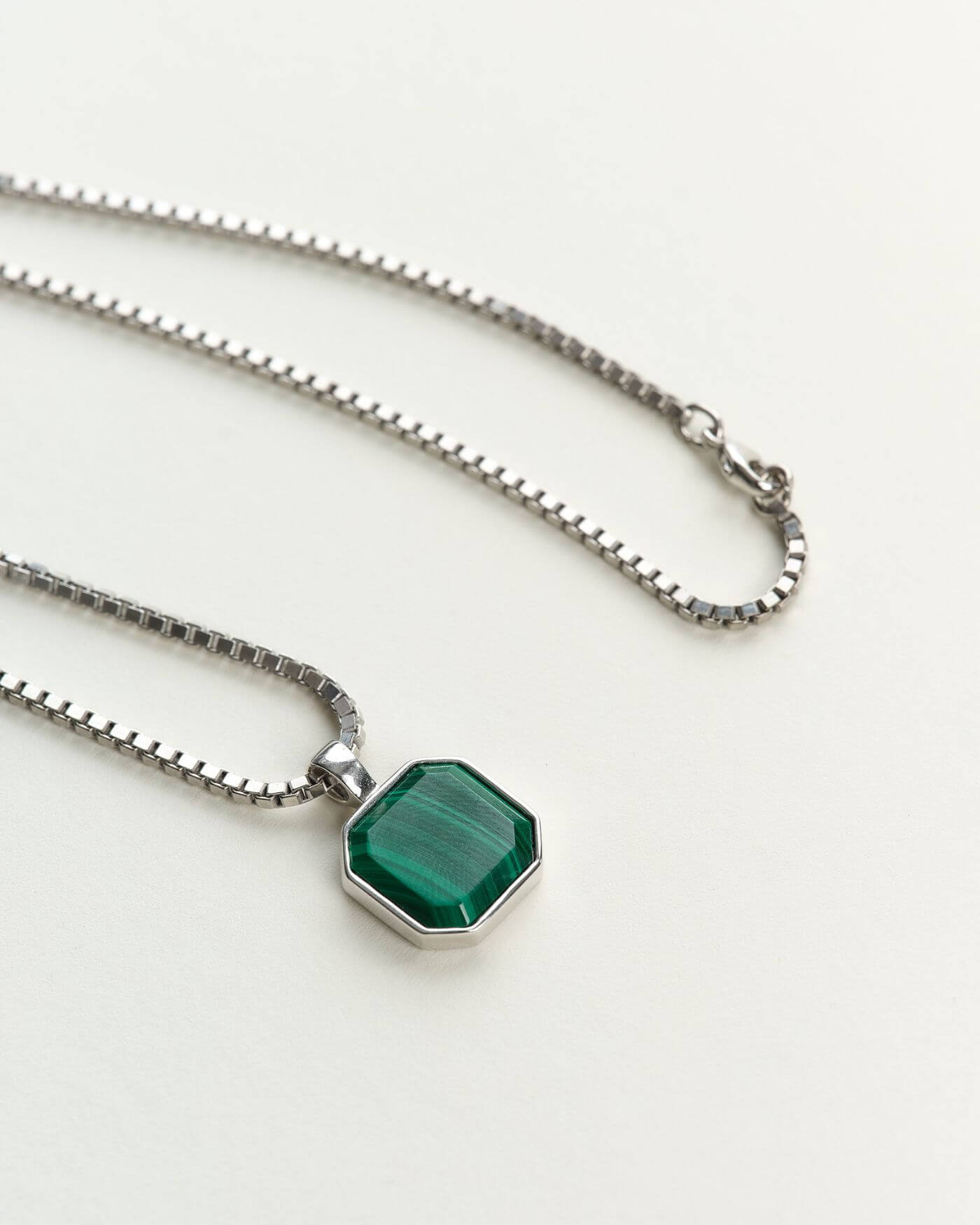 Classic Halskette - Malachite - Silber - Für Ihn