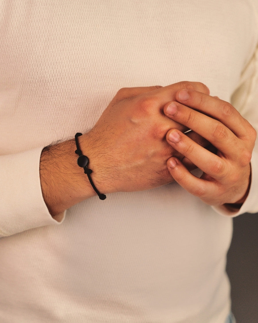 Lightness Stoffarmband - Onyx - Schwarz - Für Ihn