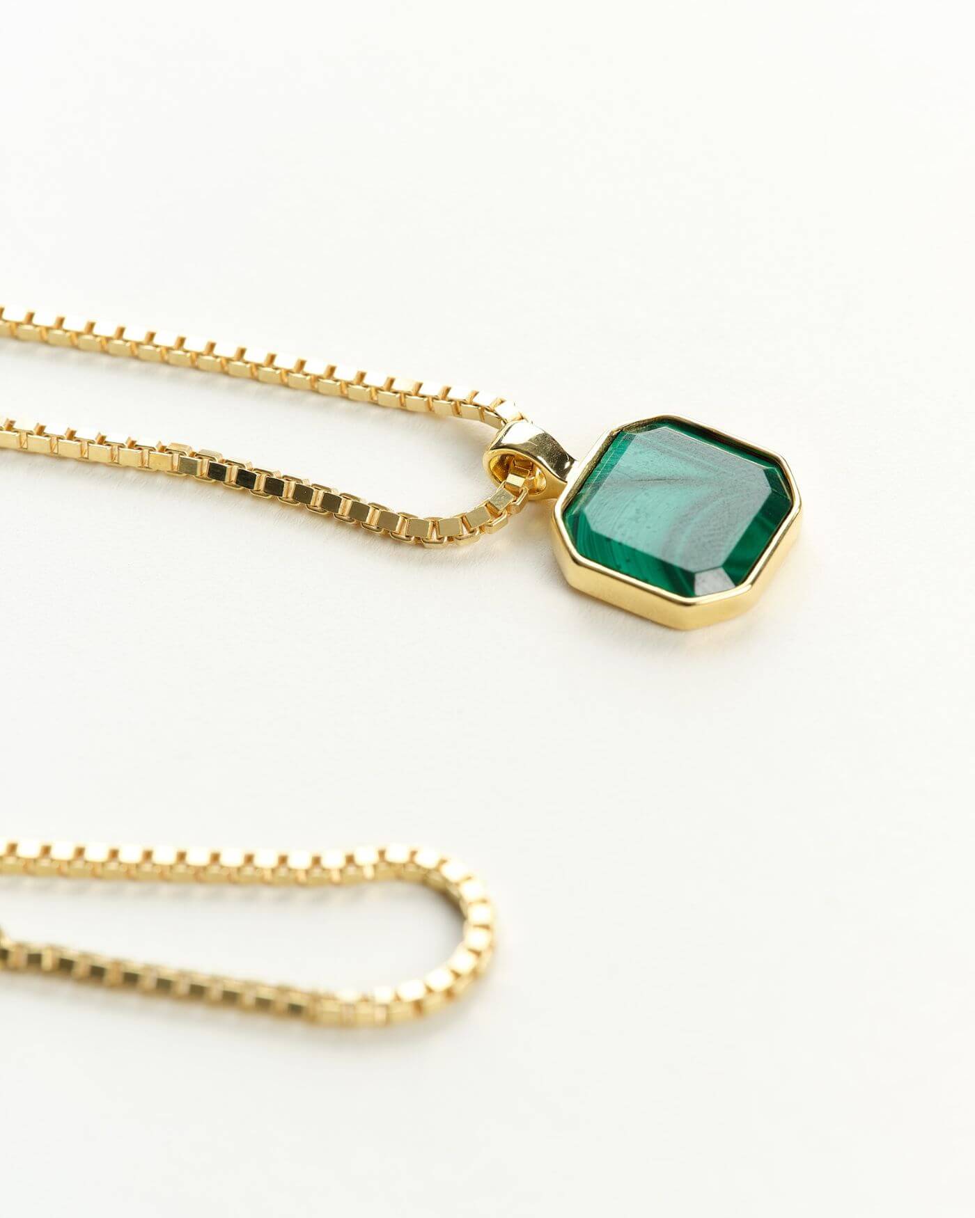 Classic Halskette - Malachite - Gold - Für Ihn