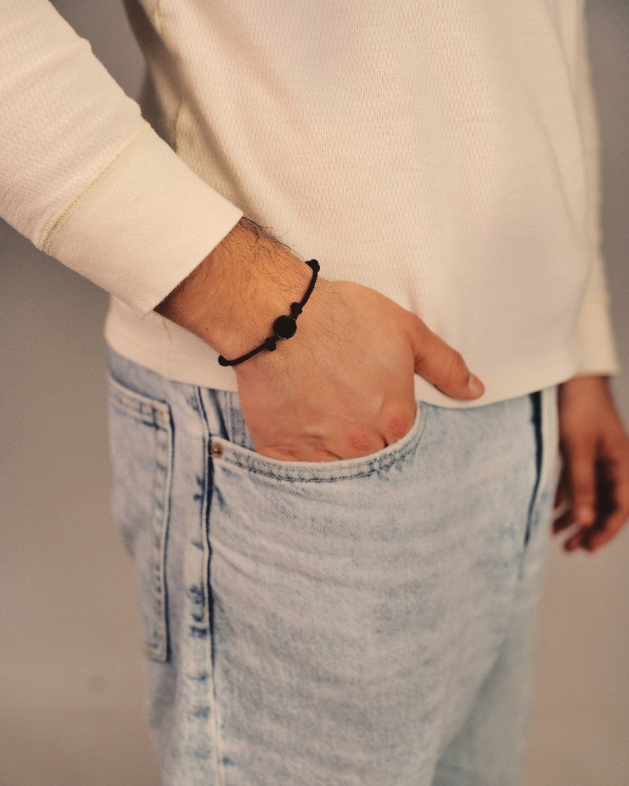 Lightness Stoffarmband - Onyx - Schwarz - Für Ihn