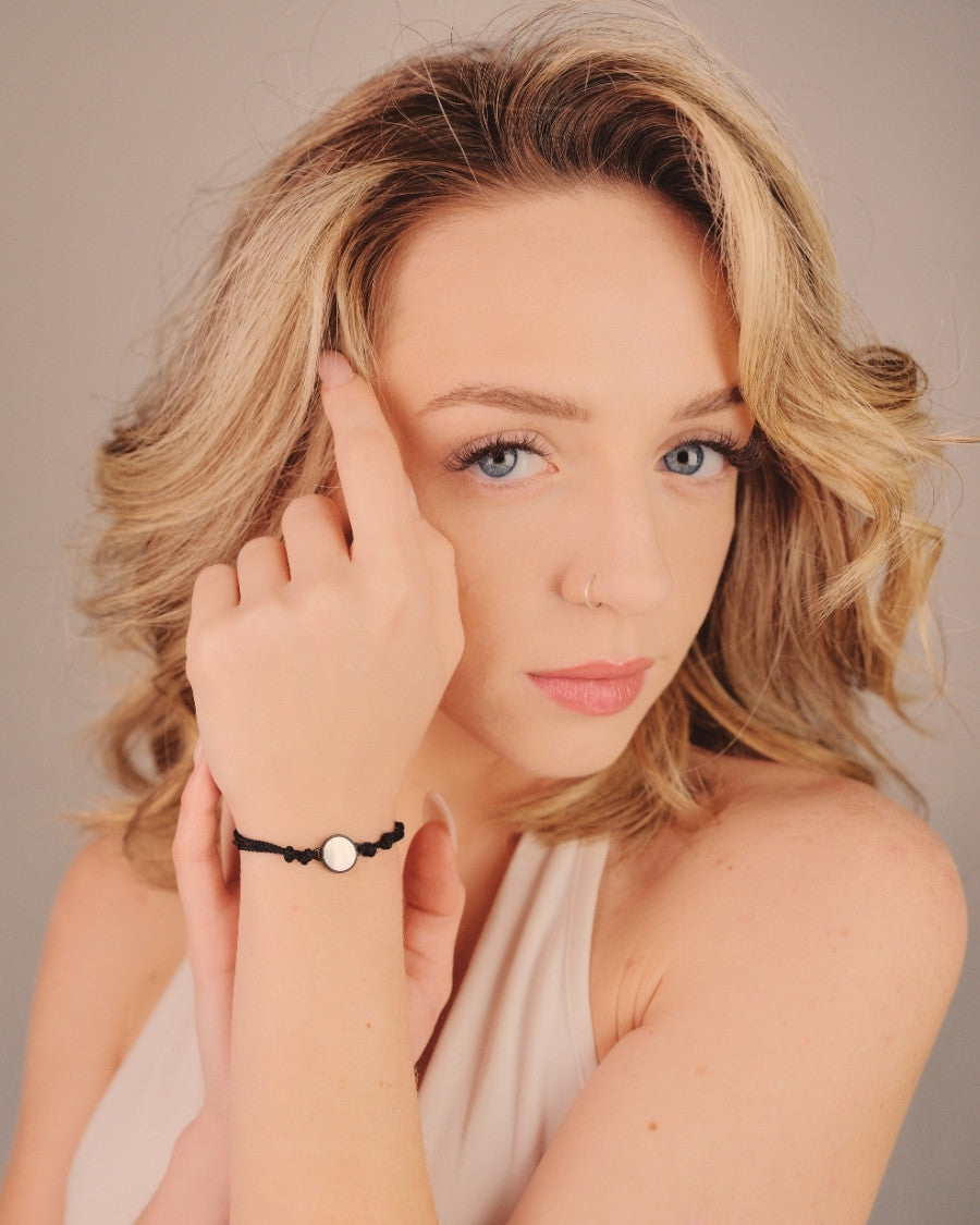 Lightness Stoffarmband - Perlmutt - Silber - Für Sie