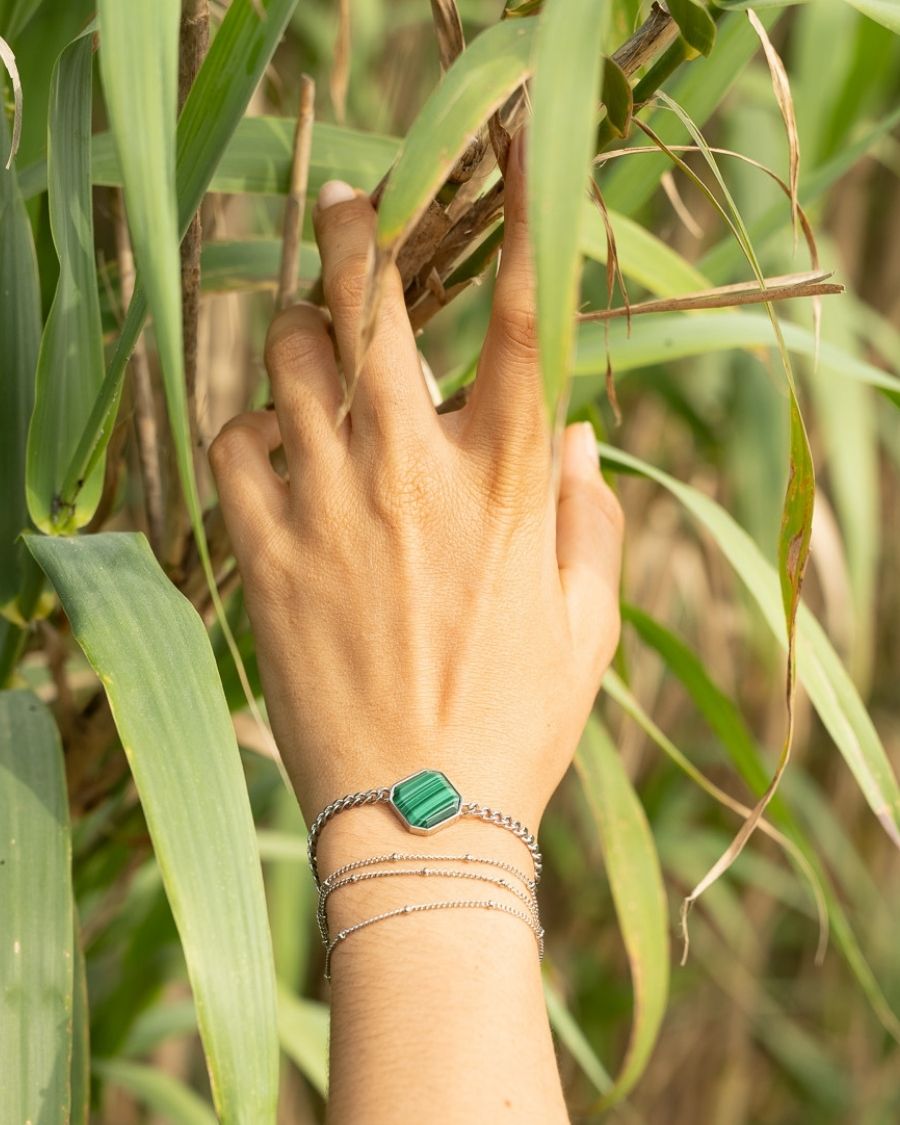 Classic Armband - Malachite - Silber - Für Sie