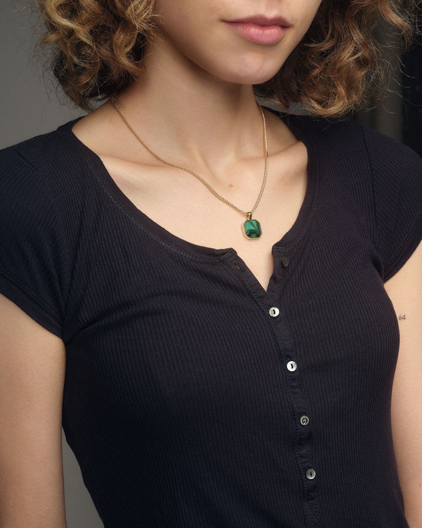 Classic Halskette - Malachite - Gold - Für Sie