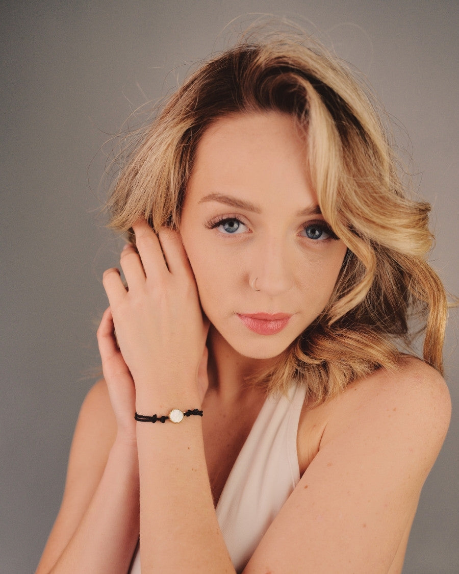 Lightness Stoffarmband - Perlmutt - Gold - Für Sie