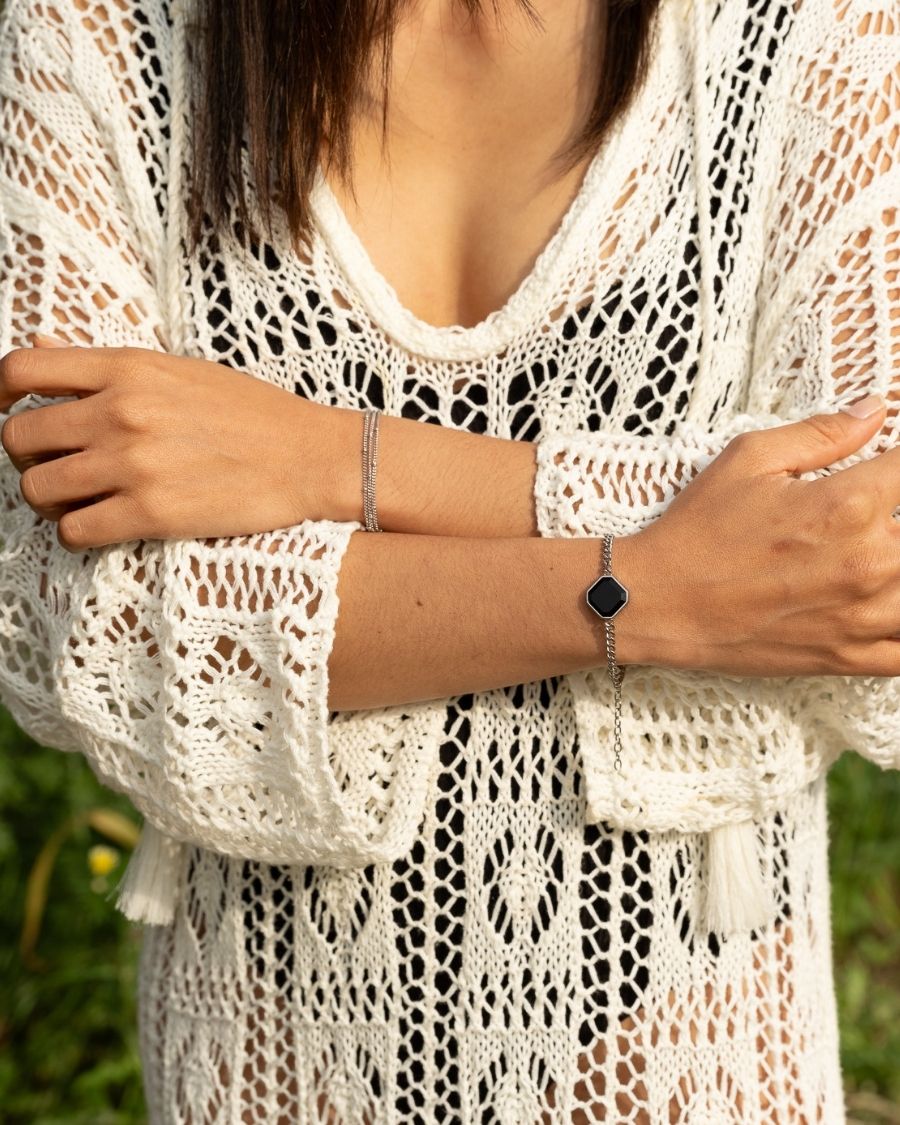 Classic Armband - Onyx - Silber - Für Sie