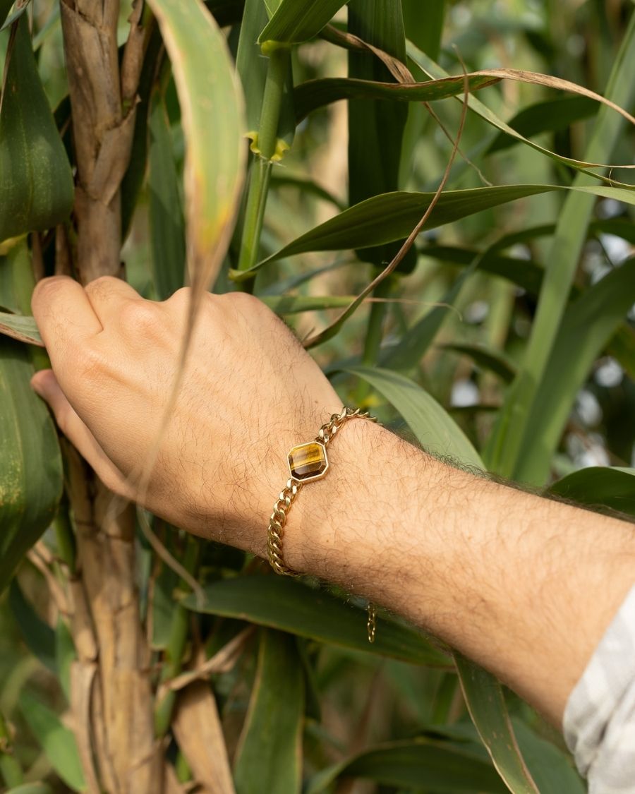 Classic Armband - Tigerauge - Gold - Für Ihn