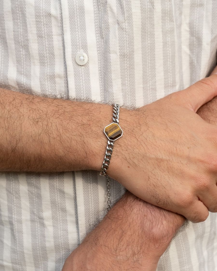 Classic Armband - Tigerauge - Silber - Für Ihn