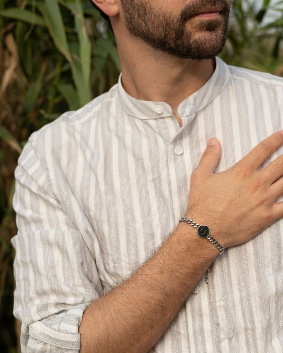 Classic Armband - Carbon - Silber - Für Ihn