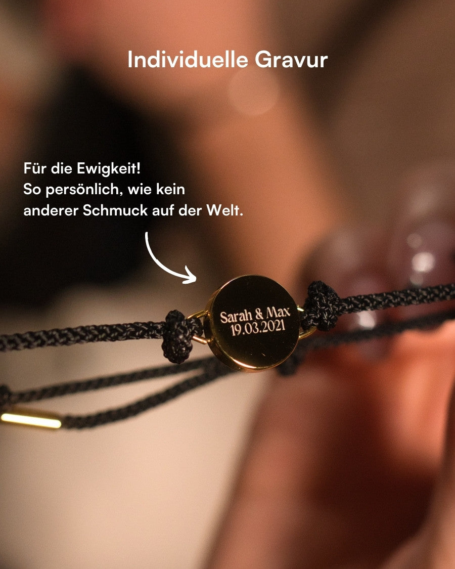 Lightness Stoffarmband - Onyx - Silber - Für Sie