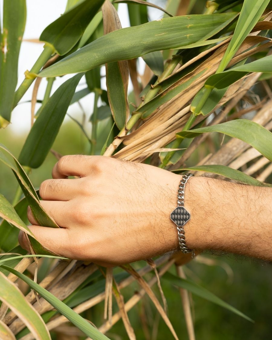 Classic Armband - Carbon - Silber - Für Ihn