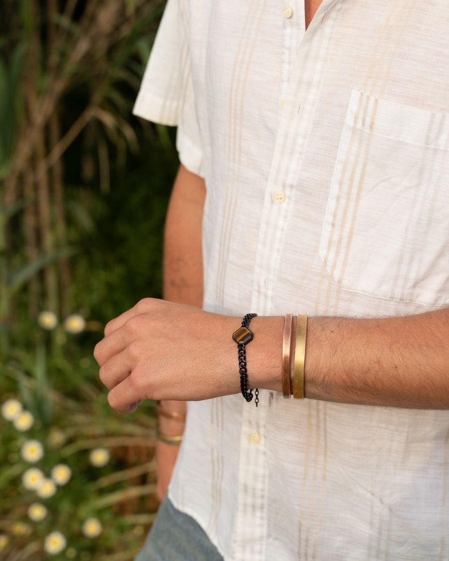 Classic Armband - Tigerauge - Schwarz - Für Ihn