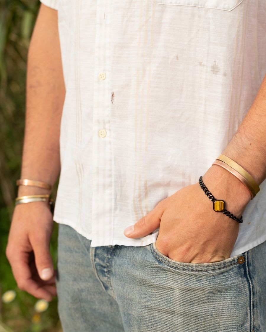Classic Armband - Tigerauge - Schwarz - Für Ihn