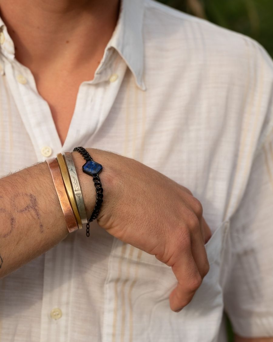 Classic Armband - Lapislazuli - Schwarz - Für Ihn