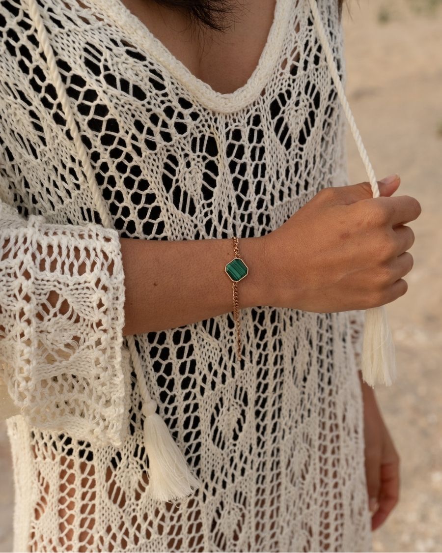 Classic Armband - Malachite - Rosegold - Für Sie
