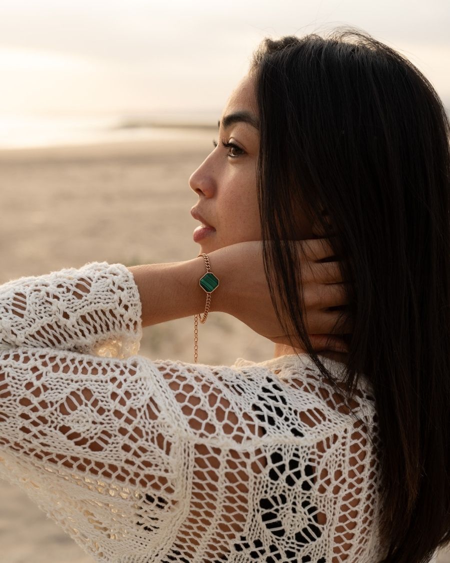 Classic Armband - Malachite - Rosegold - Für Sie