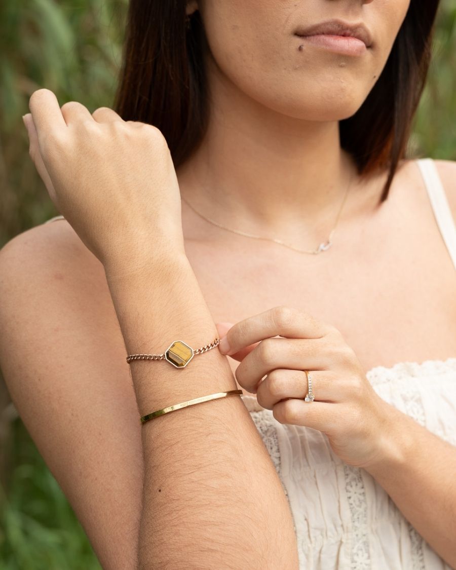 Classic Armband - Tigerauge - Rosegold - Für Sie
