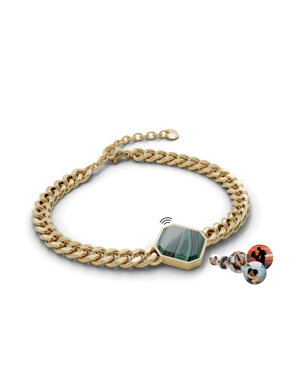 Classic Armband - Malachite - Gold - Für Ihn