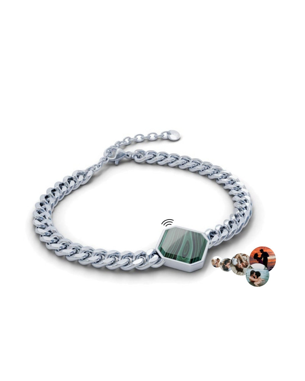 Classic Armband - Malachite - Silber - Für Ihn
