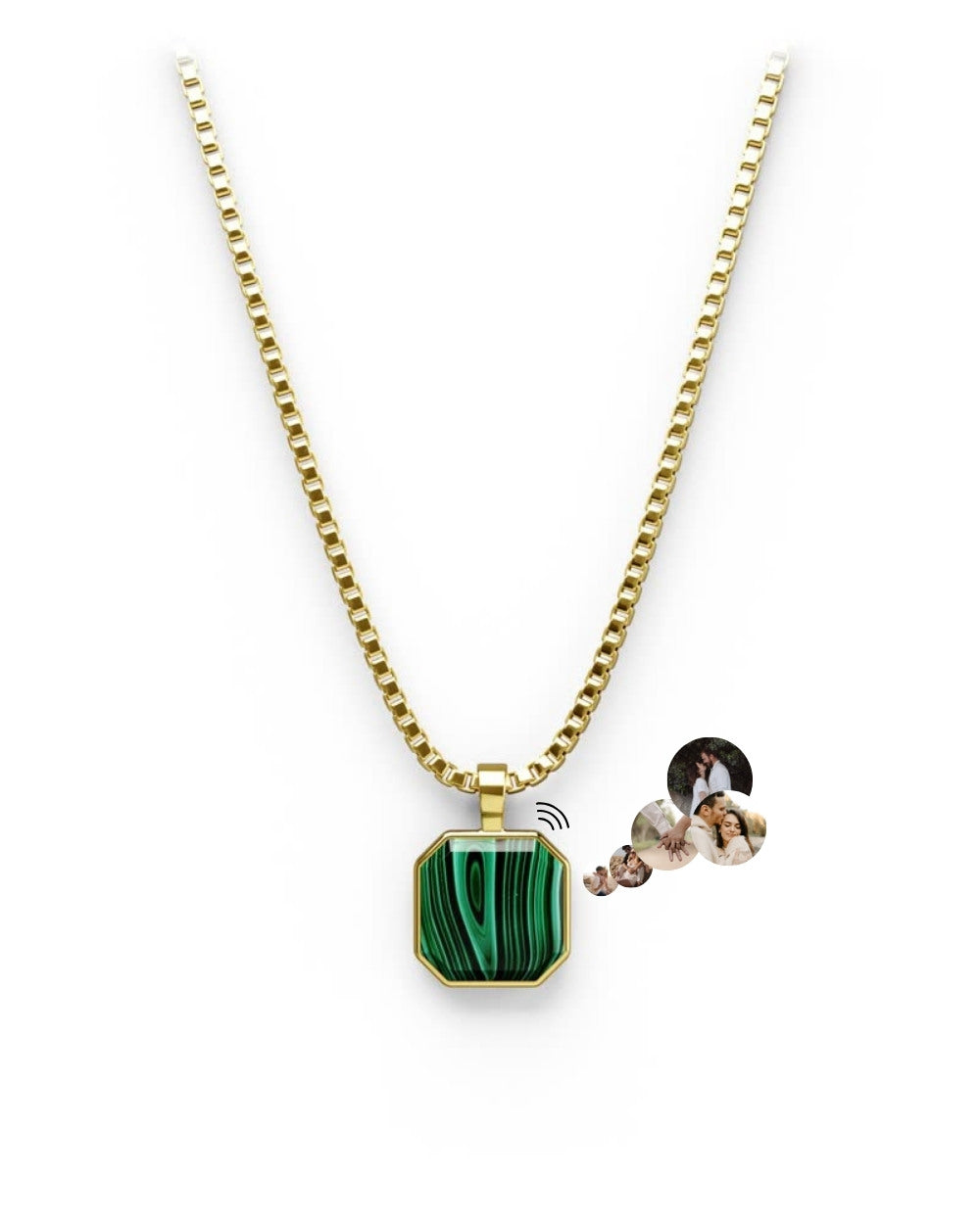 Classic Halskette - Malachite - Gold - Für Ihn