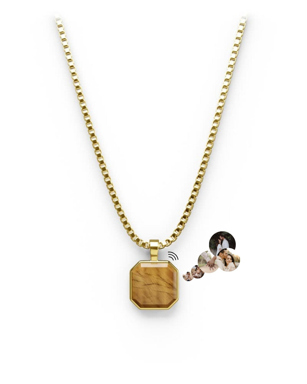 Classic Halskette - Tigerauge - Gold - Für Ihn