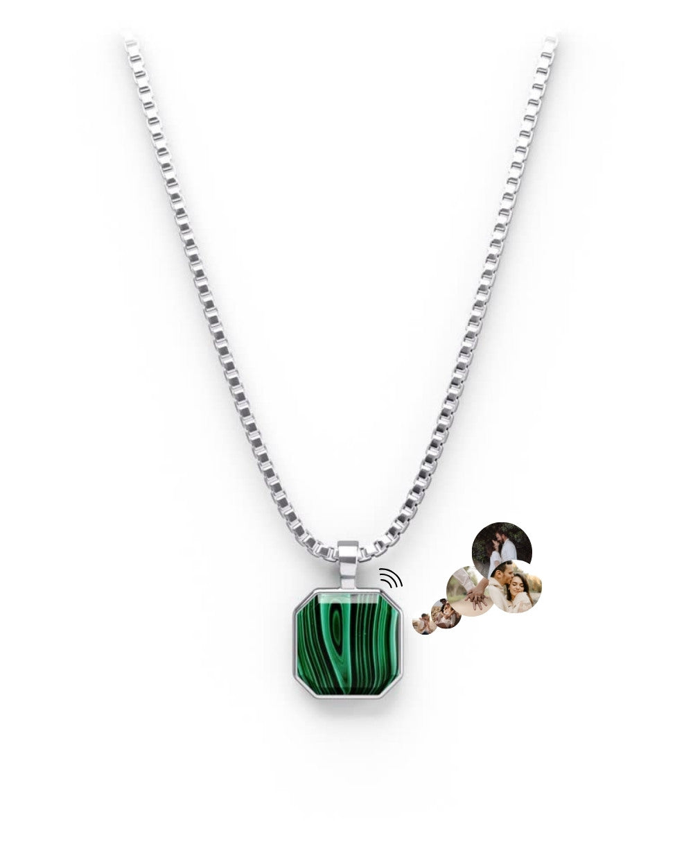 Classic Halskette - Malachite - Silber - Für Ihn