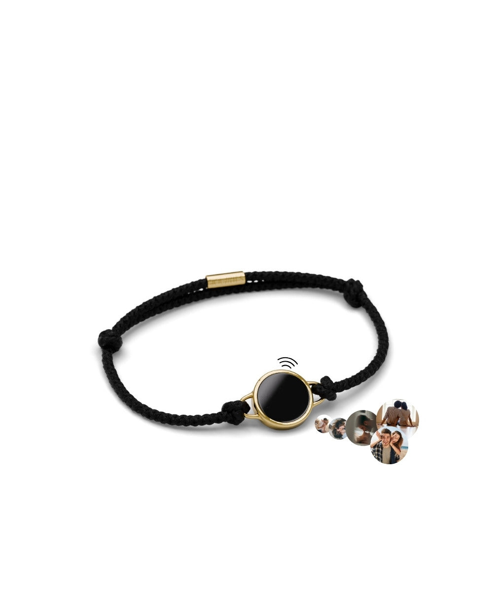 Lightness Stoffarmband - Onyx - Gold - Für Ihn