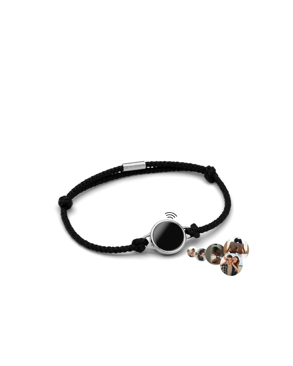 Lightness Stoffarmband - Onyx - Silber - Für Ihn